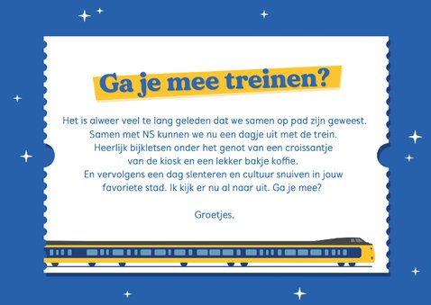 Grappige tegoedbon dagje weg trein - NS perronbord stijl 3