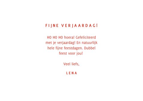 Grappige typografische kerst verjaardagskaart HO HO hoera 3