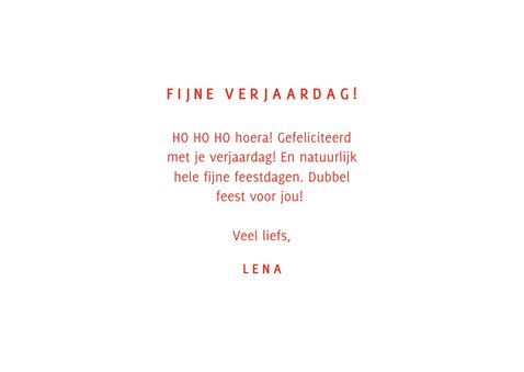 Grappige typografische kerst verjaardagskaart HO HO hoera 3