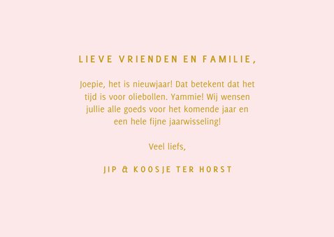Grappige typografische nieuwjaarskaart tijd voor oliebollen 3