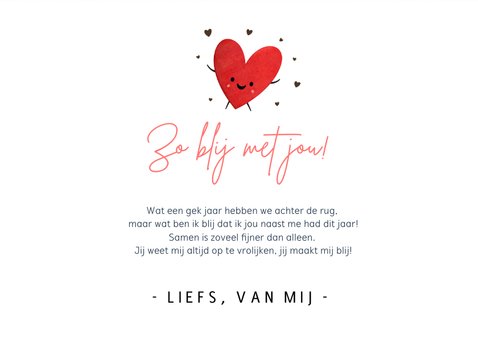 Grappige valentijnskaart met 2 hartjes - jij maakt me blij! 3