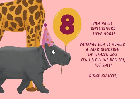 Grappige verjaardagskaart rennende dieren 3