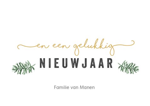Grijze kerstkaart met jaartal 3