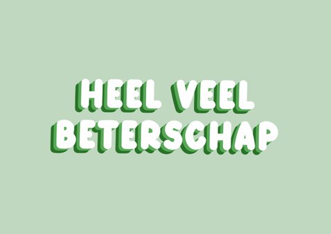 Groene beterschapskaart met stipjes veel beterschap 2