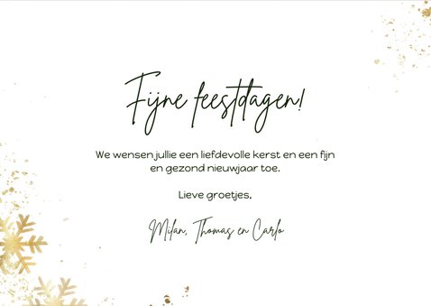 Groene kerstkaart met goudlook sterren ijskristallen 3
