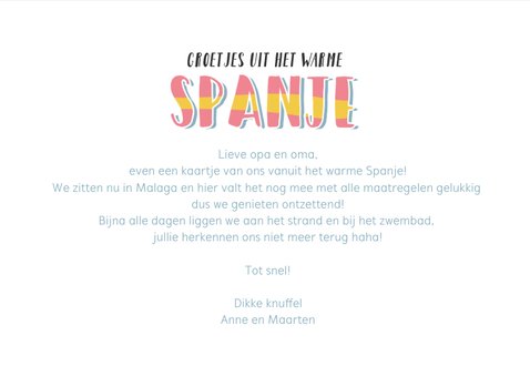 Groeten uit Spanje met grappige landkaart en polaroid foto's 3