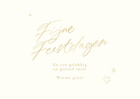 Grote fotokaart fijne feestdagen met gouden sterren 3