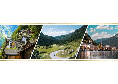 Grußkarte Urlaub Fotocollage 3 Fotos & Goldakzente 2