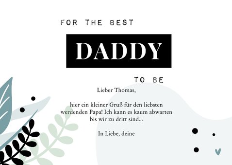 Grußkarte werdender Vater 'Daddy to be' 3