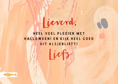 Halloween kaart met spoken en vleermuizen 3