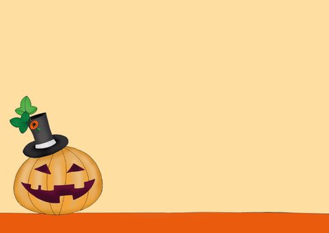 Halloween Kat en pompoen met hoedje - SK 3