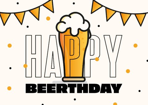 'Happy Beerthday' lustige Geburtstagskarte | Kaartje2go