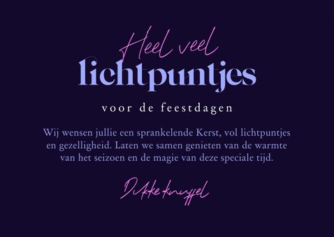 Heel veel lichtpuntjes kerstkaart holografisch sterretjes 3