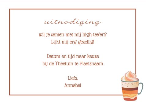 Wonderlijk High Tea uitnodiging - Uitnodigingen | Kaartje2go ER-57