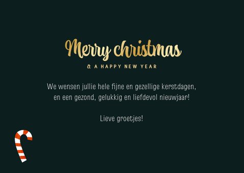 Hip kerstkaartje met vrolijk patroon en foto's 3