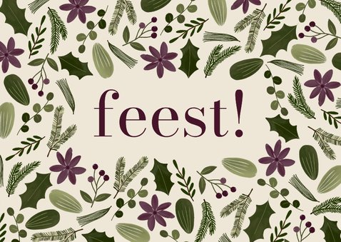 Hip verjaardagskaartje botanisch vrouw hoera 2