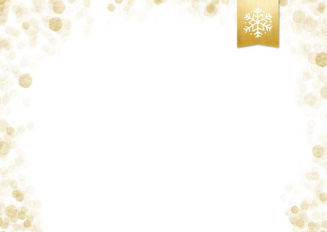 Hippe enkele kerstkaart met grote foto en goud-wit confetti 2