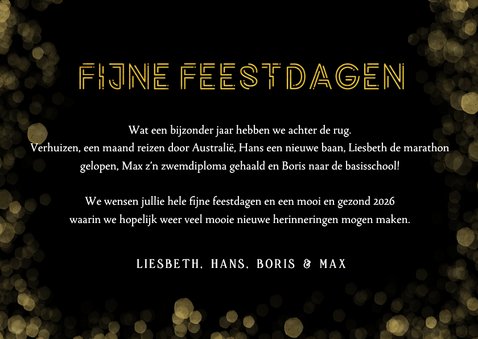Hippe fotocollage kerstkaart zwart - terugblik op 2025 3