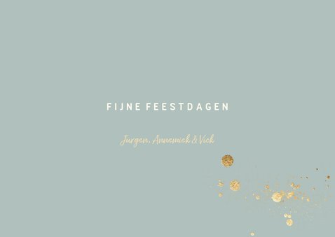 Hippe kerstkaart 3 foto's zwart goud 3
