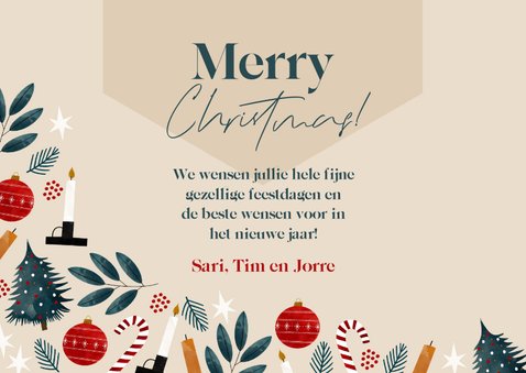 Hippe kerstkaart fijne feestdagen illustraties en foto's 3