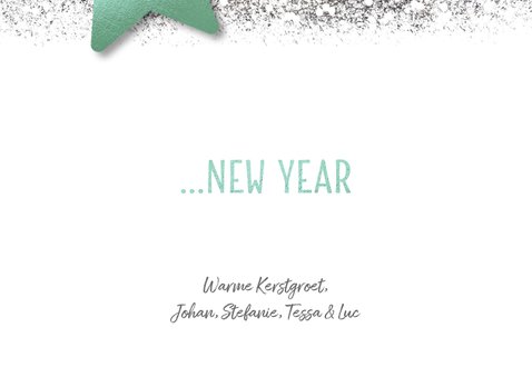 Hippe kerstkaart kerst ster op hout mint groen 3