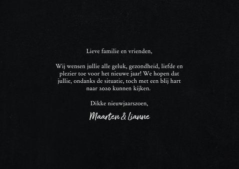 Hippe kerstkaart met grote foto en happy new year 3