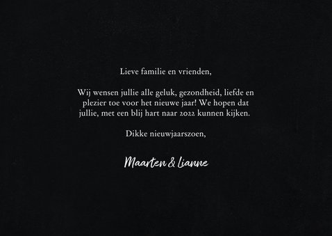 Hippe kerstkaart met grote foto en happy new year 3