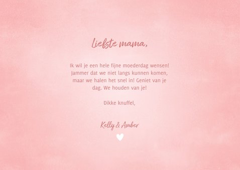 Hippe moederdag kaart mama I love you roze met hartjes 3