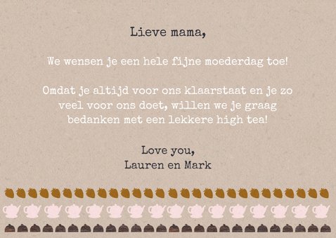 Hippe moederdagkaart craftpapier high tea 3