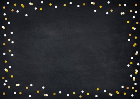 Hippe nieuwjaarskaart met confetti en folieballon 2021 Achterkant