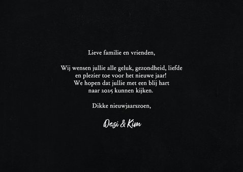 Hippe nieuwjaarskaart met grote foto en happy newyear 3