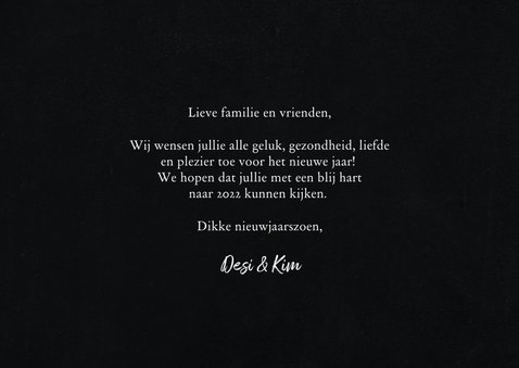 Hippe nieuwjaarskaart met grote foto en happy newyear 3