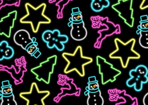 Hippe retro jaren 80 neon kerstkaart met eigen foto 2