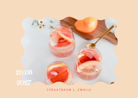 Hippe uitnodiging summer party cocktails fruit illustratie 2