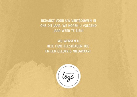 Hippe zakelijke kerstkaart goudlook 2026 foto's en logo 3