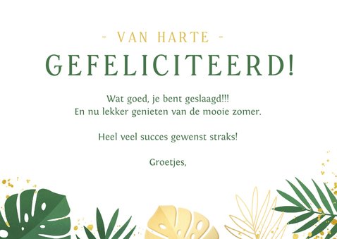 Hippe zomerse tropische botanische felicitatiekaart geslaagd 3