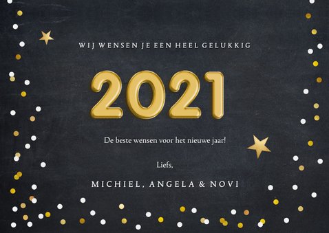 Hippe zwarte kerstkaart met folieballon 2021 3