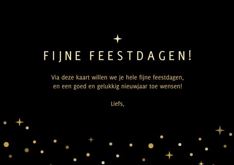 Hippe zwarte kerstkaart met goudlook letters merry christmas 3