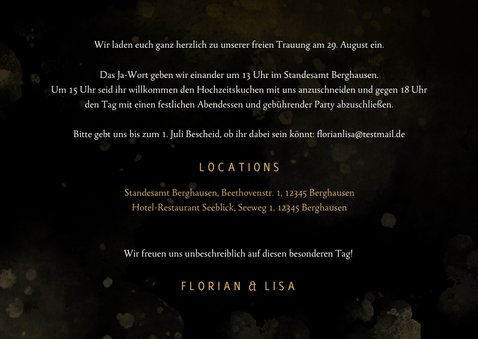 Hochzeitseinladung mit Fotos elegantes Schwarz 3