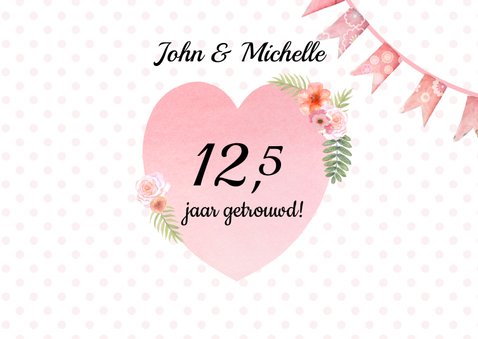 Huwelijksjubileum aquarelhart 2
