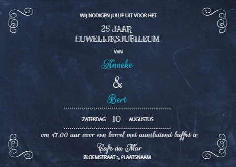 Huwelijksjubileum Schoolbord 3