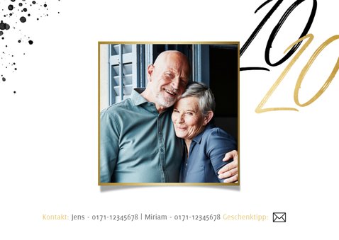Jubiläumskarte 1970 - 2020 mit zwei Fotos & Farbspritzern 2