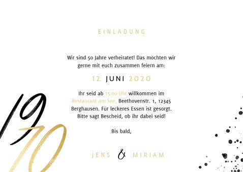 Jubiläumskarte 1970 - 2020 mit zwei Fotos & Farbspritzern 3