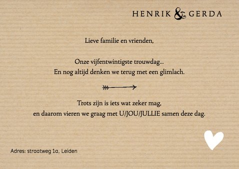 Jubileum - 25 jaar getrouwd met naam 3