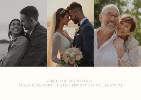 Jubileum fotocollage uitnodiging met zilverfolie 2