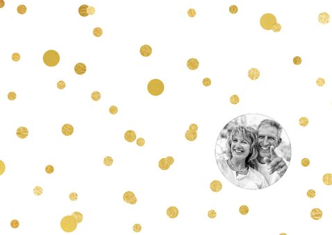 Jubileum gouden ballonnen met confetti 2