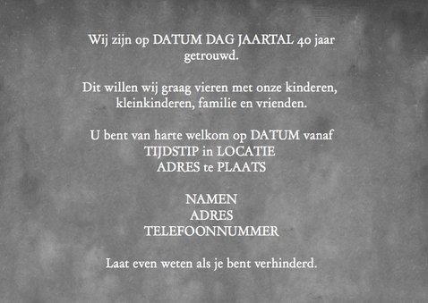 Jubileum label en foto op hout b 3