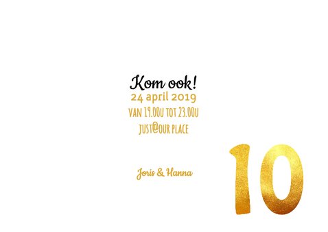 Jubileum uitnodiging 10 jaar goud 3