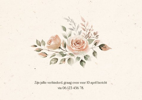 Jubileum uitnodiging 50 jaar fotocollage met bloemen  2