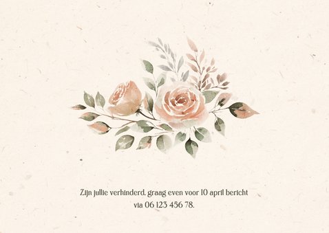 Jubileum uitnodiging 50 jaar fotocollage met bloemen  2